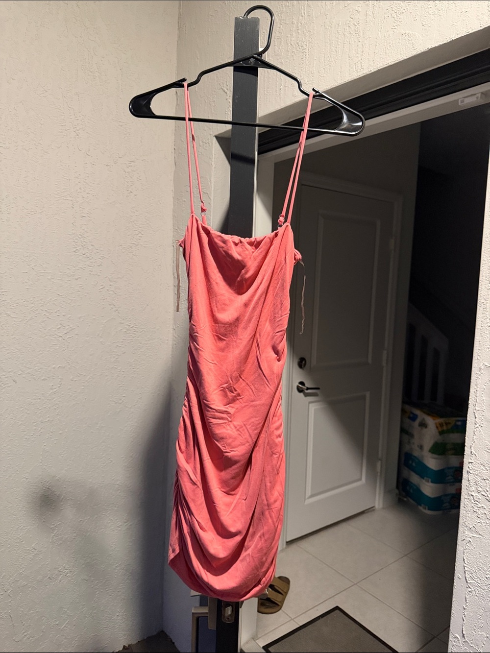 Windsor Coral Pink Draped Slip Dress